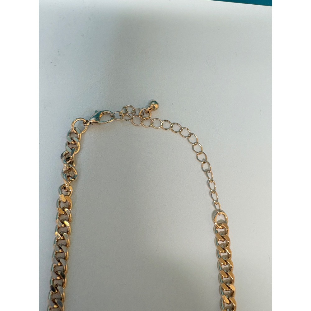 Gold Carabiner Link Chain Necklace Industrial Curb Chain Adjustable Statement - Picture 4 of 8